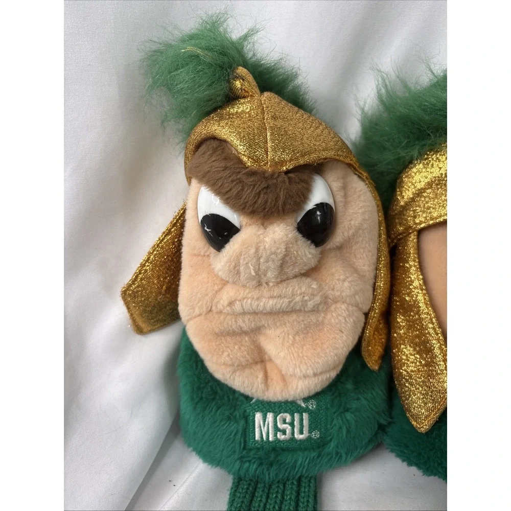 2 MSU Michigan State University Spartans Golf Driver Head Cover Sparty Mascot